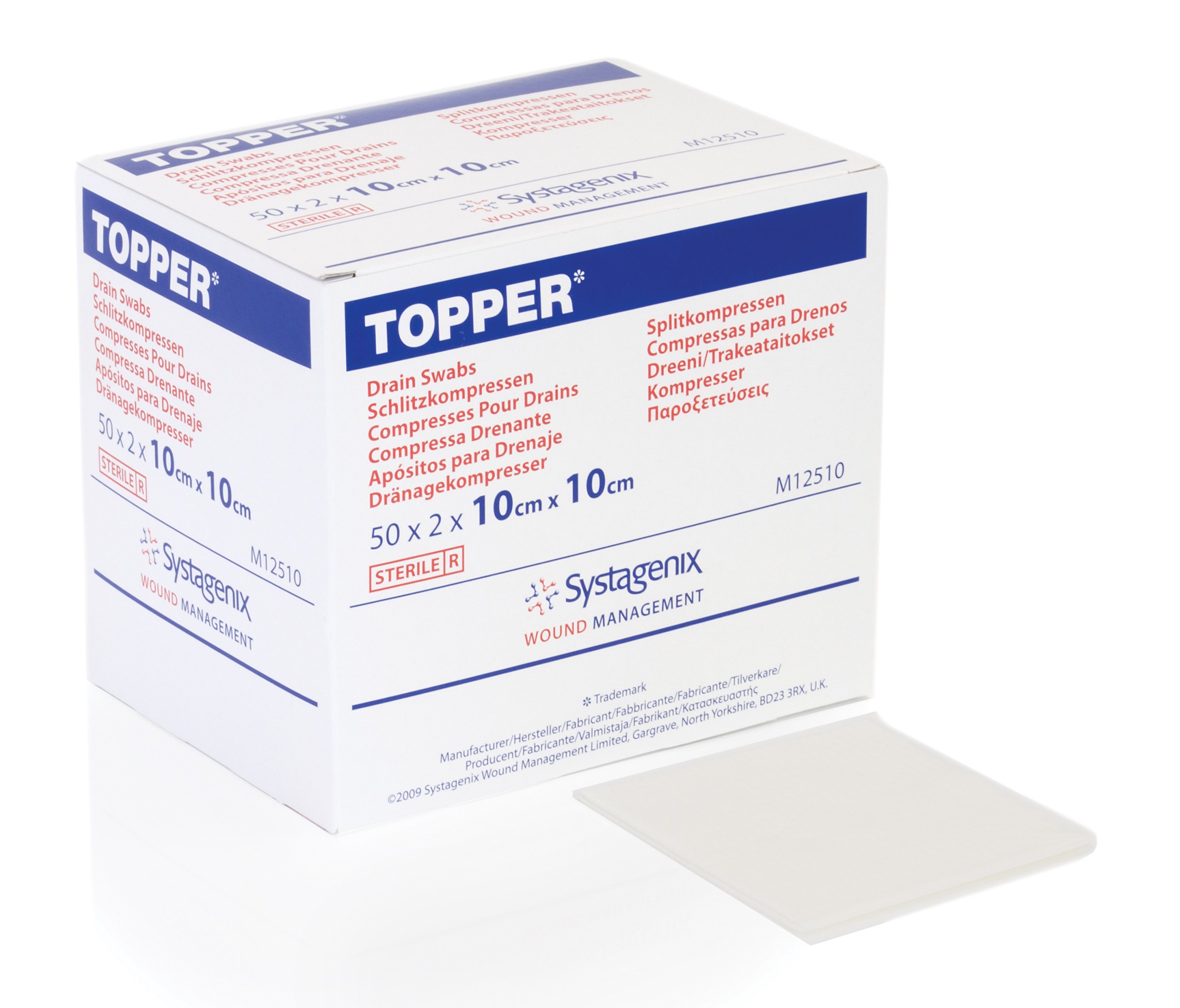 Topper? Drain Swabs 10cm X 10cm