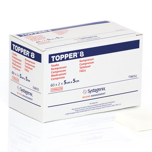Topper 8 Swabs (4 Ply, Sterile) 5cm X 5cm