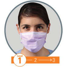 Kimberly Clark Eyeloop Masks, Lavender, Astm F2100-11 Standard - (Non-Returnable)
