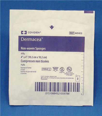 (Pkg/50) Dermacea Sterile Non-Woven Gauze Sponge 4x4