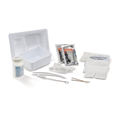 Standard Trach Care Tray With Plastic Forceps