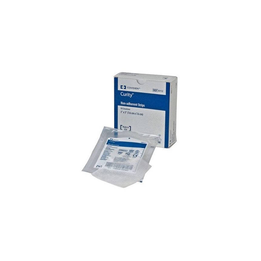 (Pk/3) Curity Non-Adhering Oil Emulsion Dressing 8" X 3" Non-Sterile Open-Mesh Knit Latex-Fr