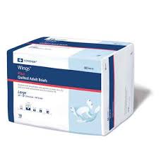 (12ea/Bg) Wings Adult Quilted Briefs, Heavy Absorbency, Medium (32" To 44"), White Heavy Item