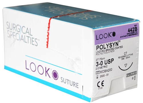 Bx 12 Suture 3-0 Polyglycolic Acid 27" W/C7 Needle