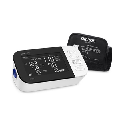 Omron 10 Series Wireless Upper Arm Bp Monitor 9-17" Cuff (4)Aa Batteries & Ac Adapter Dual Lcd