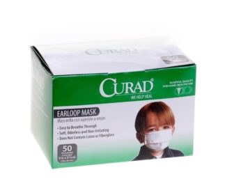 Curad Child Face Mask With Earloops, White