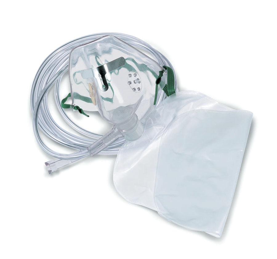 Oxygen Mask, Adult, Non Rebreather W/ Reservoir Bag, 7" Tubing