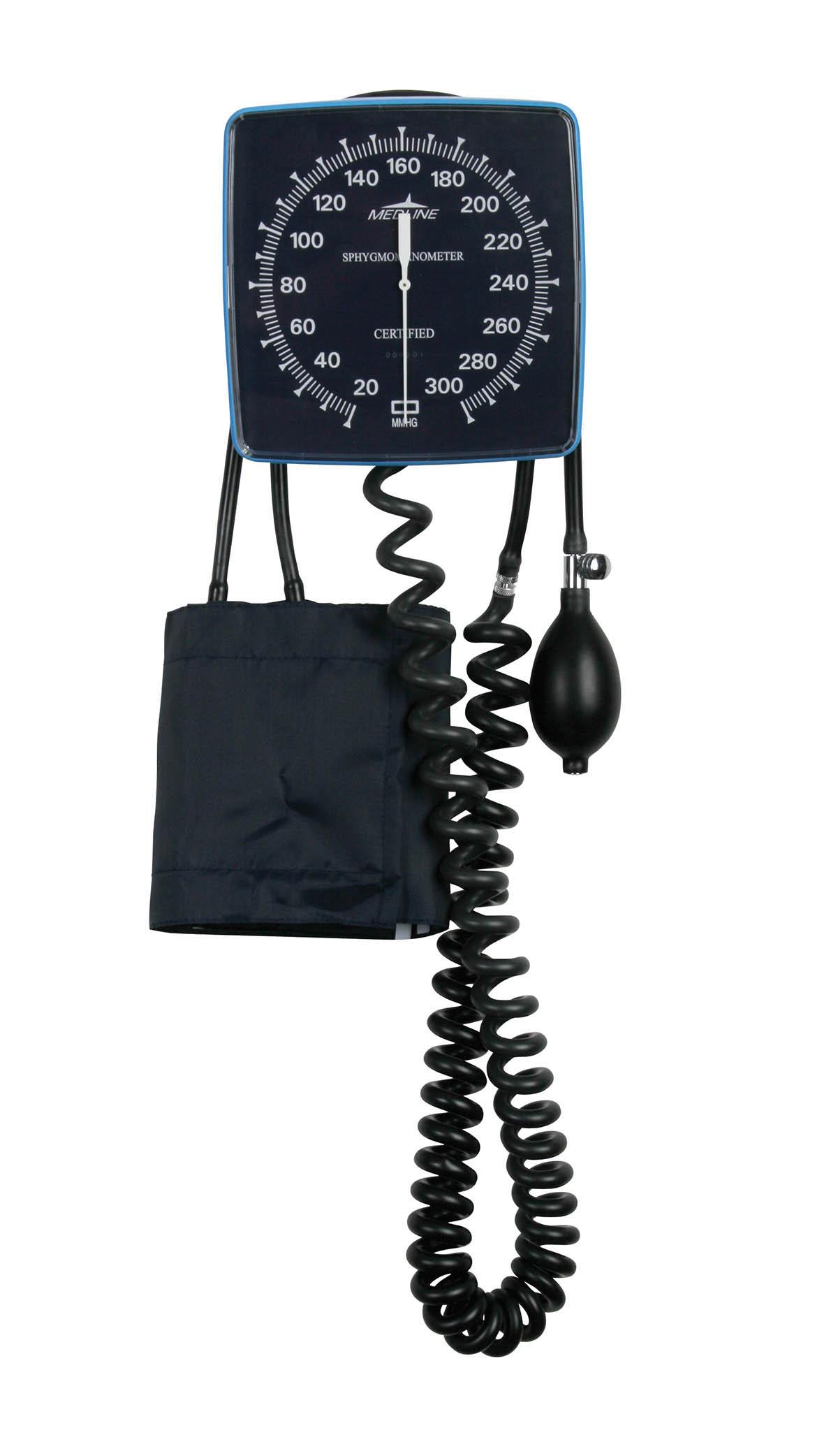 Blood Pressure Unit Aneroid Dial Wall Mount W/ Adult Cuff