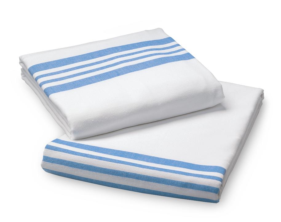 Blanket Spread Flannel,Blue Stripped,2lbs,55%Cotton/45%Polyester (Hospital)