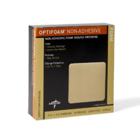 Optifoam-Non-Adhesive Foam Dressing. 4x4", Latex Free