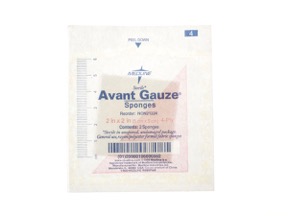 Gauze Sponge Non-Woven 4 Ply Sterile 5 X 5cm, (2/Pk)
