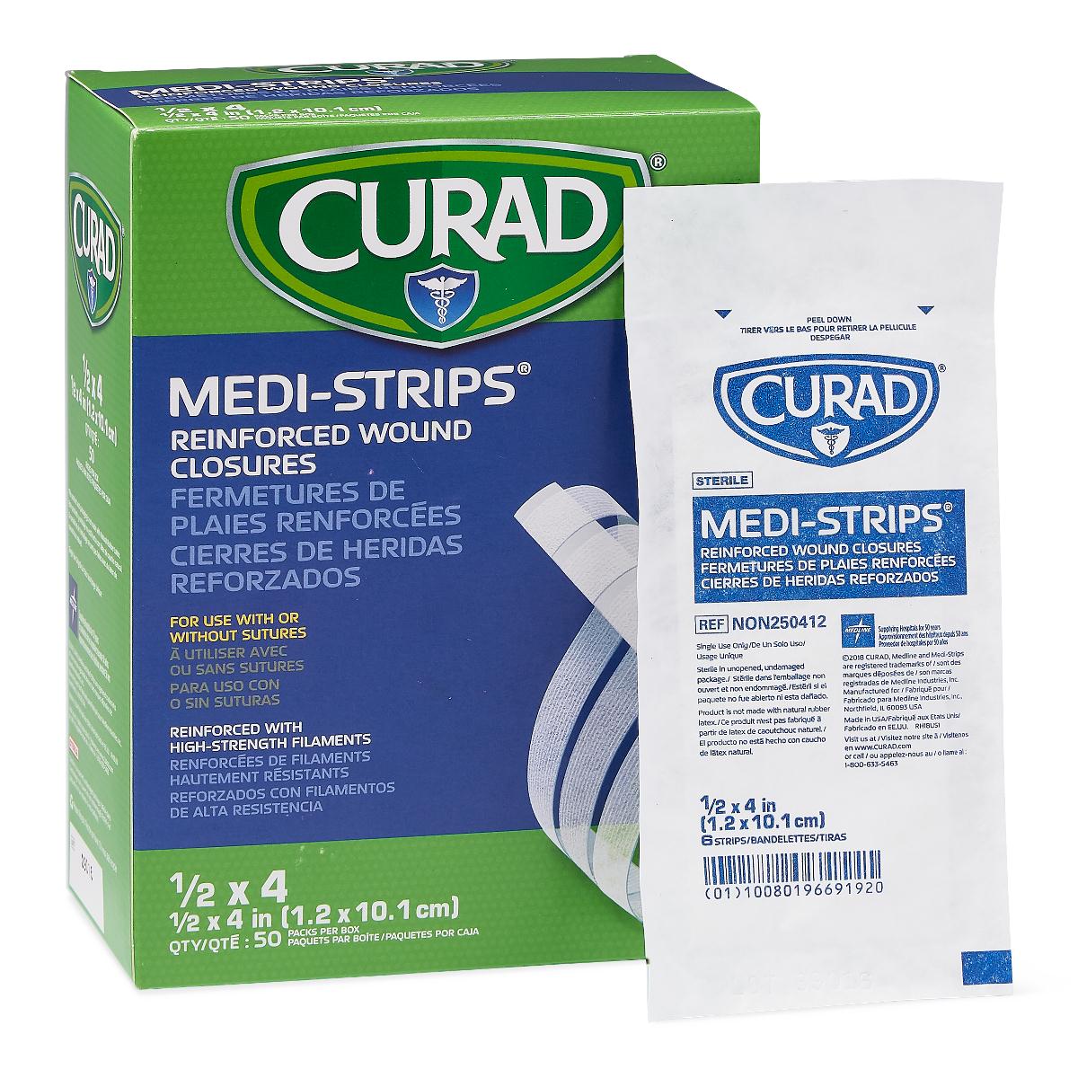 (Pk/6) Medistrips Skin Closure Steri-Strip 1/2" X 4"