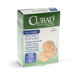 Curad Fabric Spot Bandage, 7/8" Round, Sterile, Latex-Free