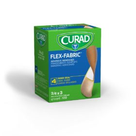 Curad Adhesive Strip Bandage, Fabric, 3/4" X 3" Sterile
