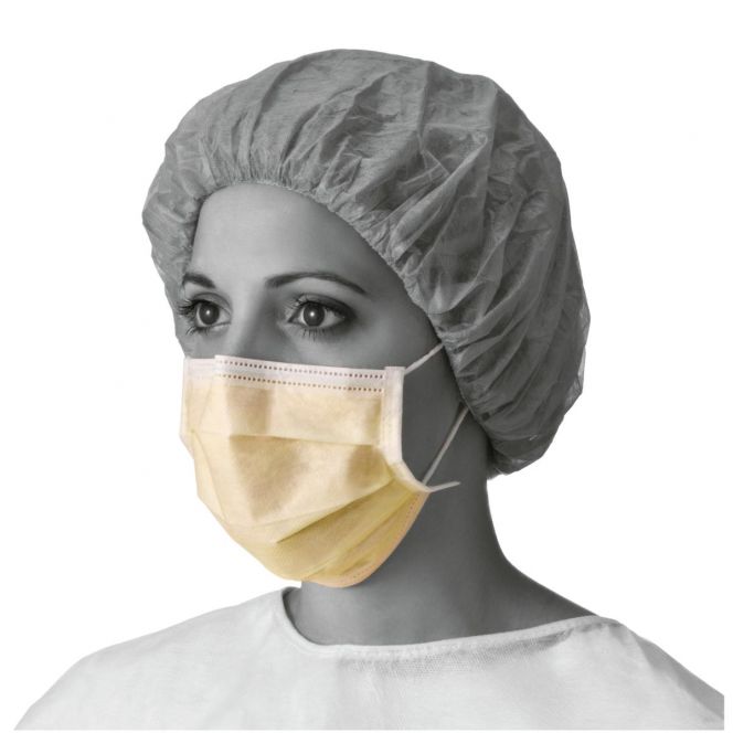 Face Mask With Earloop, 3 Ply, Yellow, Latex-Free - (Non-Returnable)