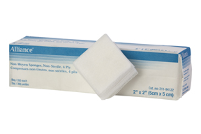 (2'S) Gauze Spongs, Non-Woven, 5cm X 5cm 4-Ply Sterile