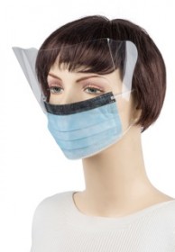 Face Mask With Plastic Shield, 3 Ply, Earloop
