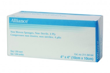 Non-Woven Soft Gauze Sponges 4in X 4in, 4ply, Non-Sterile