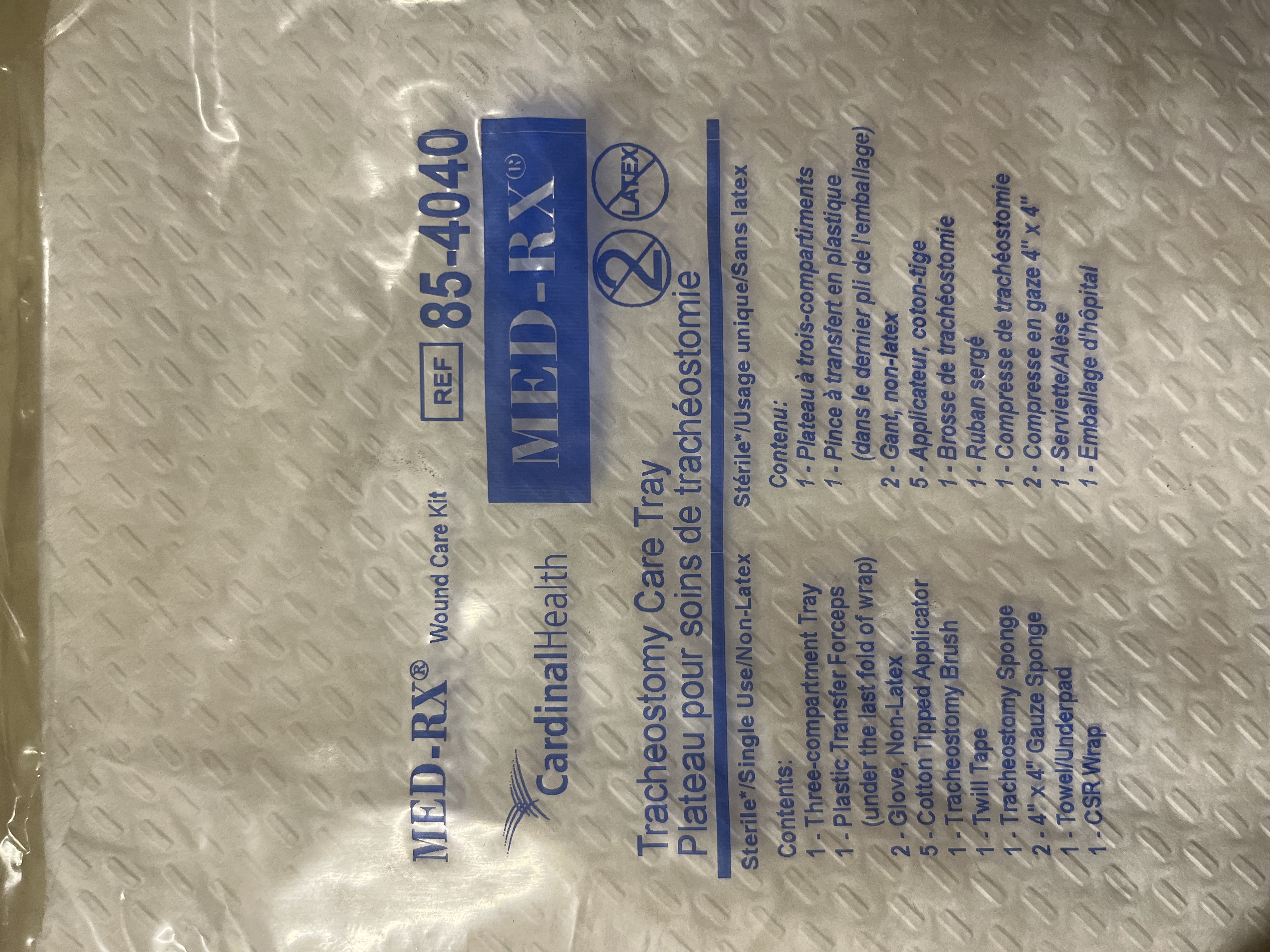 Trach Care Tray, Sterile, Latex-Free