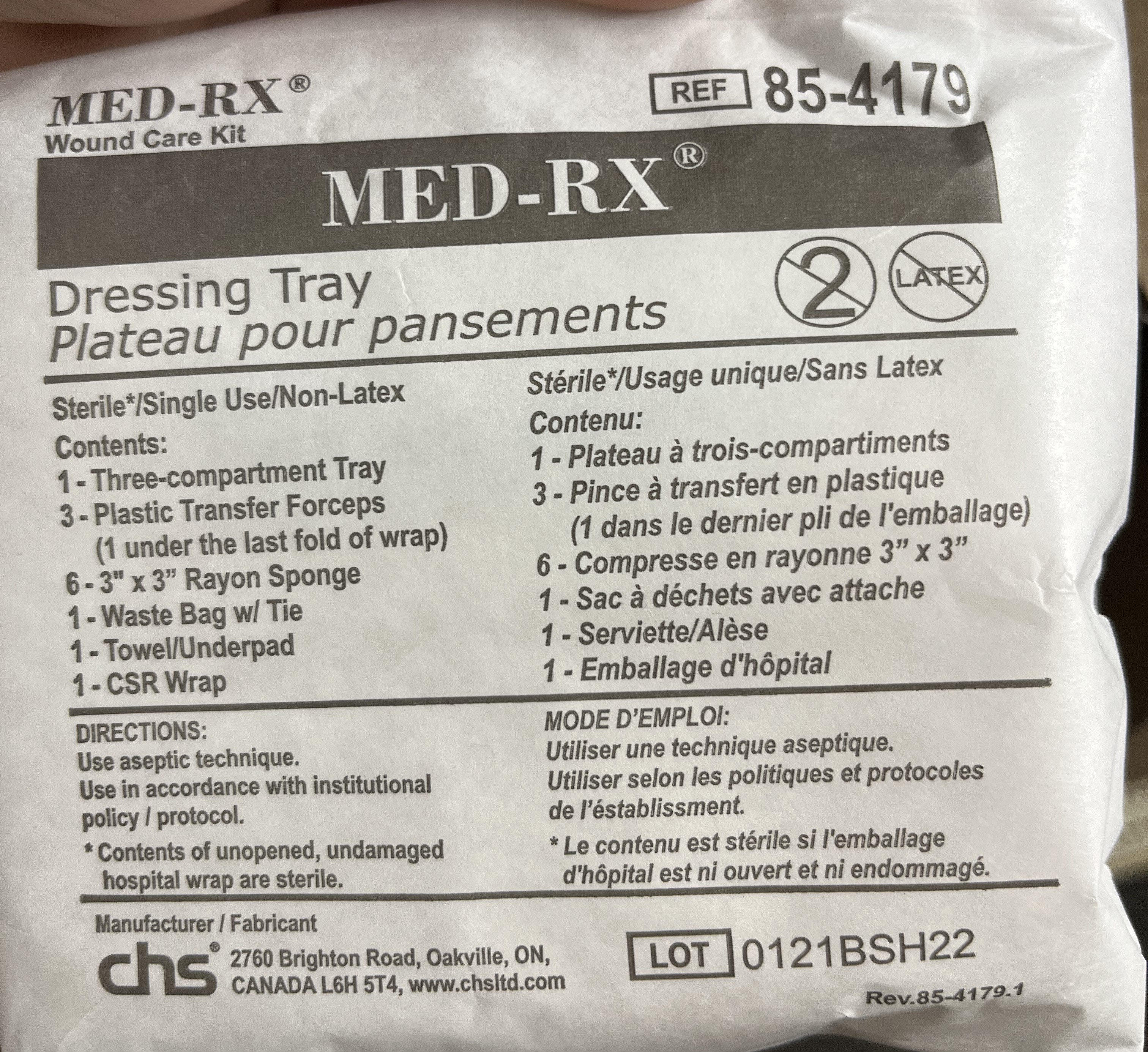 Latex Free Sterile Dressing Tray