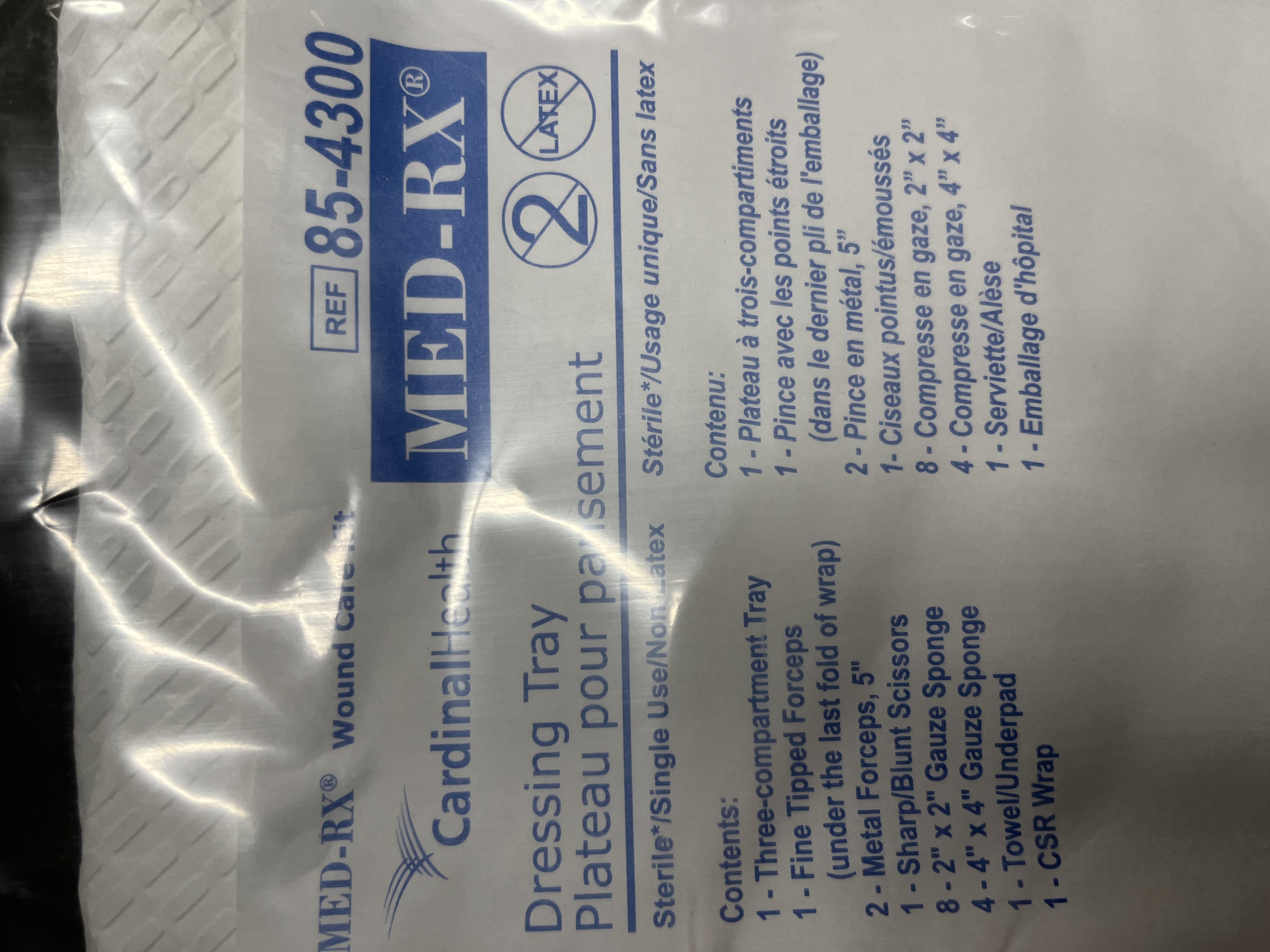 Wound Care Dressing Tray, Latex-Free, Sterile
