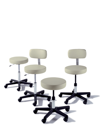 Ritter Air Lift Stool With Back And Glide Assembly, Black