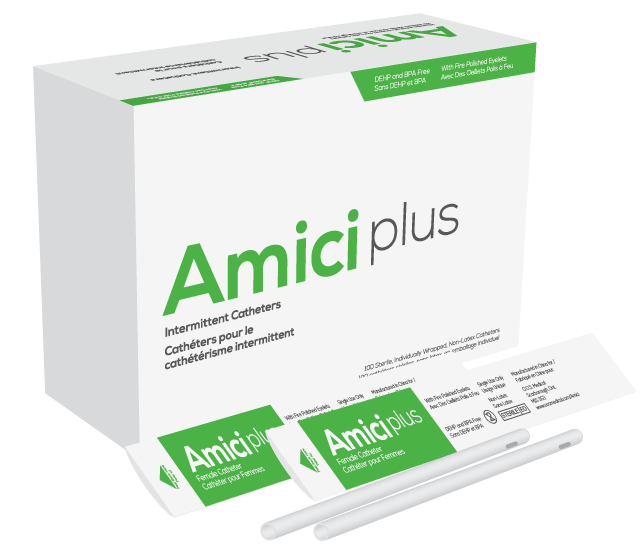 Amici Plus Female Intermittent Catheters, Size 16fr 7"