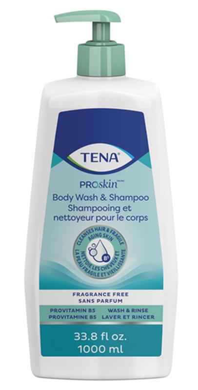 Tena Bodywash And Shampoo, 1000ml Pump Bottle