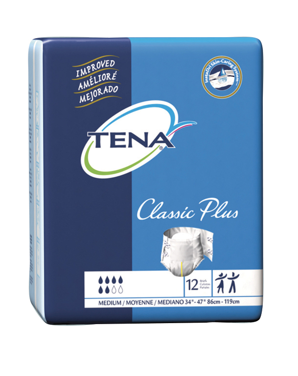 Tena Classic Plus Brief, Medium Size 34in-47in Heavy Item
