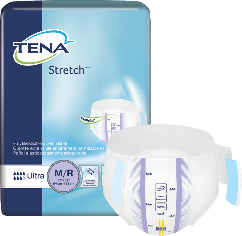 Tena Stretch Ultra Brief, Medium/Regular Size 33in-52in Heavy Item