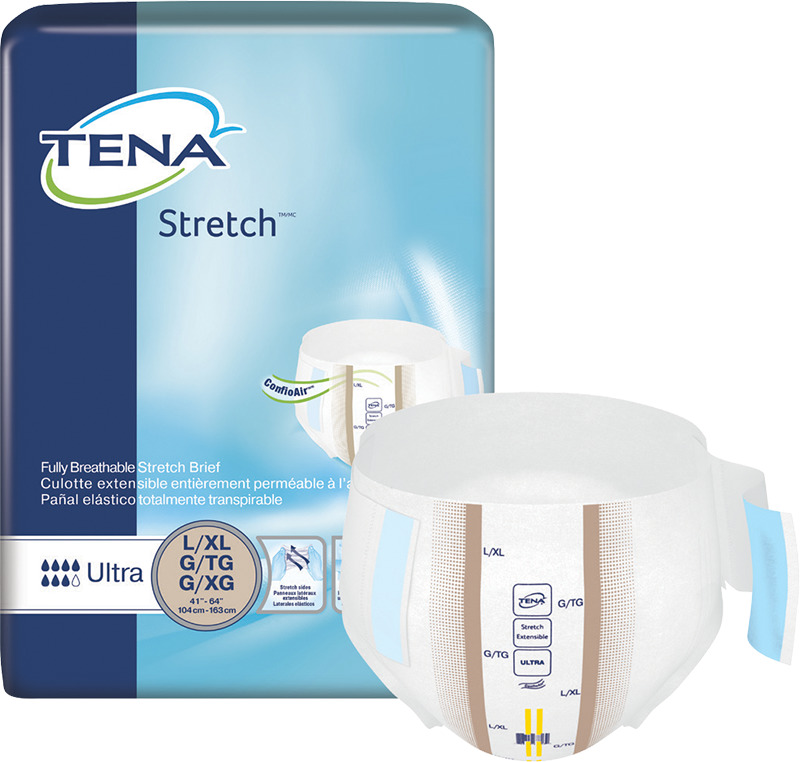 Tena Stretch Ultra Brief, Large/X-Large Size 41in-64in Heavy Item