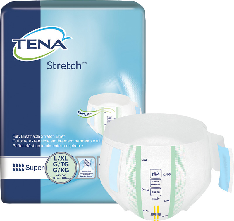 Tena Proskin Stretch Super Brief, Large/X-Large Size 41in-64in Heavy Item