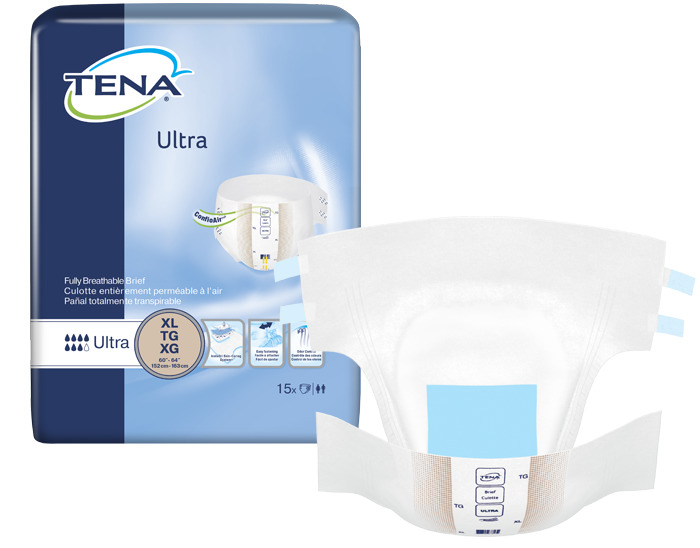 Tena Ultra Brief, X-Large Size 60in-64in, Blue Heavy Item
