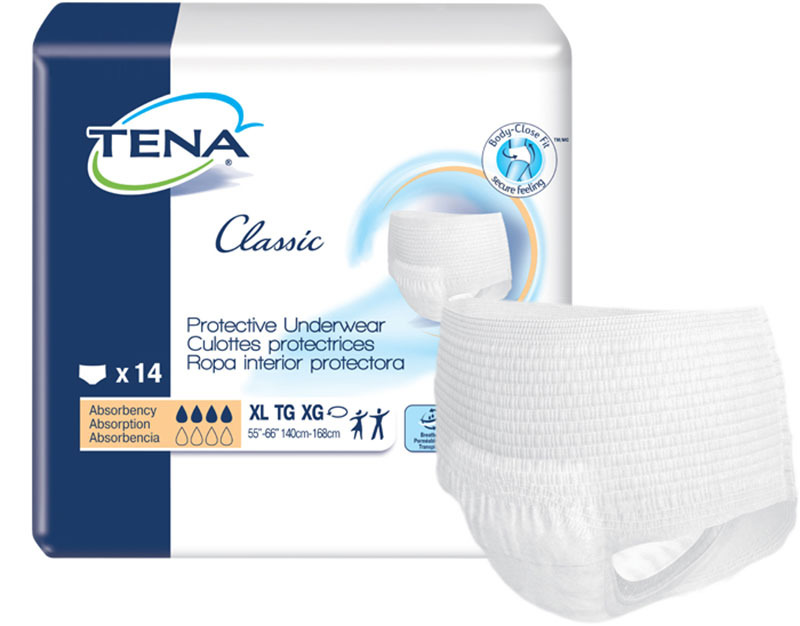 Tena Protective Underwear, Classic, X-Large 55in-67in Heavy Item