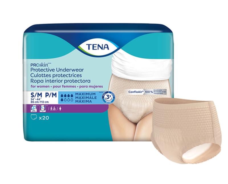 Tena Proskin Underwear For Women, Maximum Absorbency,Nude, Size Small/Medium 86-11 Heavy Item