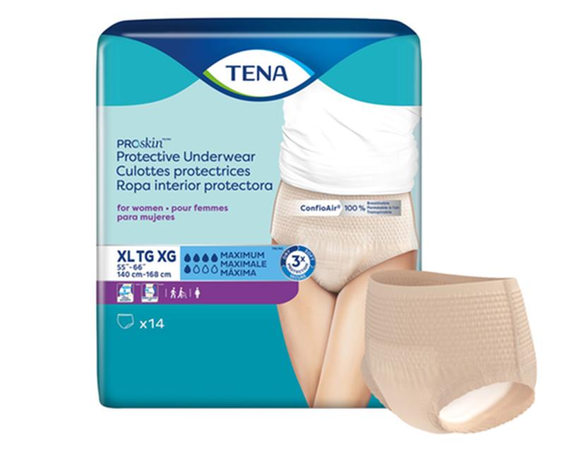 Tena Proskin Underwear For Women, Maximum Absorbency,Nude, Size X-Large 140-168cm Heavy Item