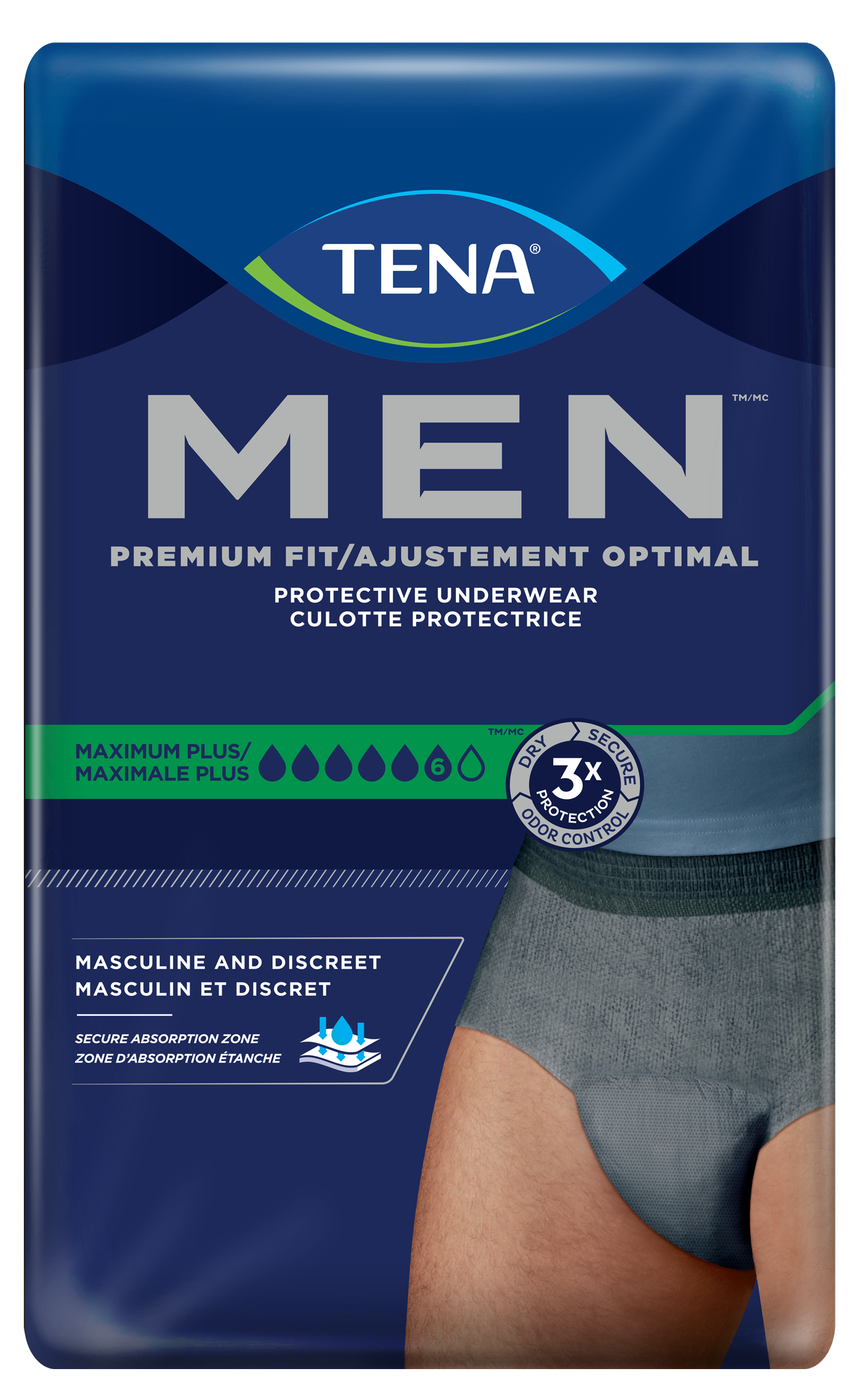 Men Protective Underwear Small/Medium Super Plus Absorbancy W/ Odor Protection Grey Heavy Item