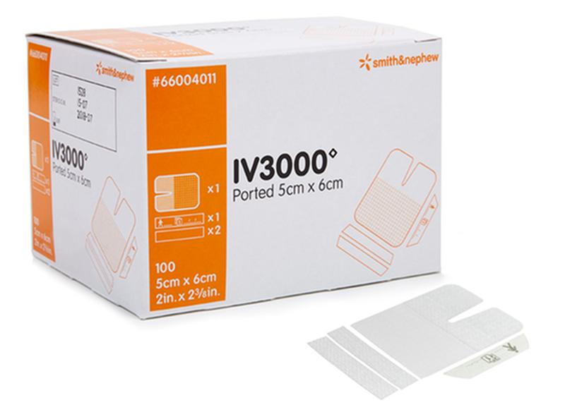 Iv3000 One Hand Ported Fixation Dressing, Size 5cm X 6cm