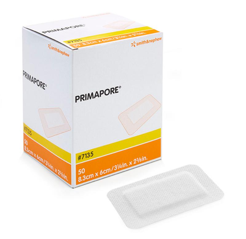 Primapore Low-Adherent Post-Op Island Dressing, Size 8.3cm X 6cm