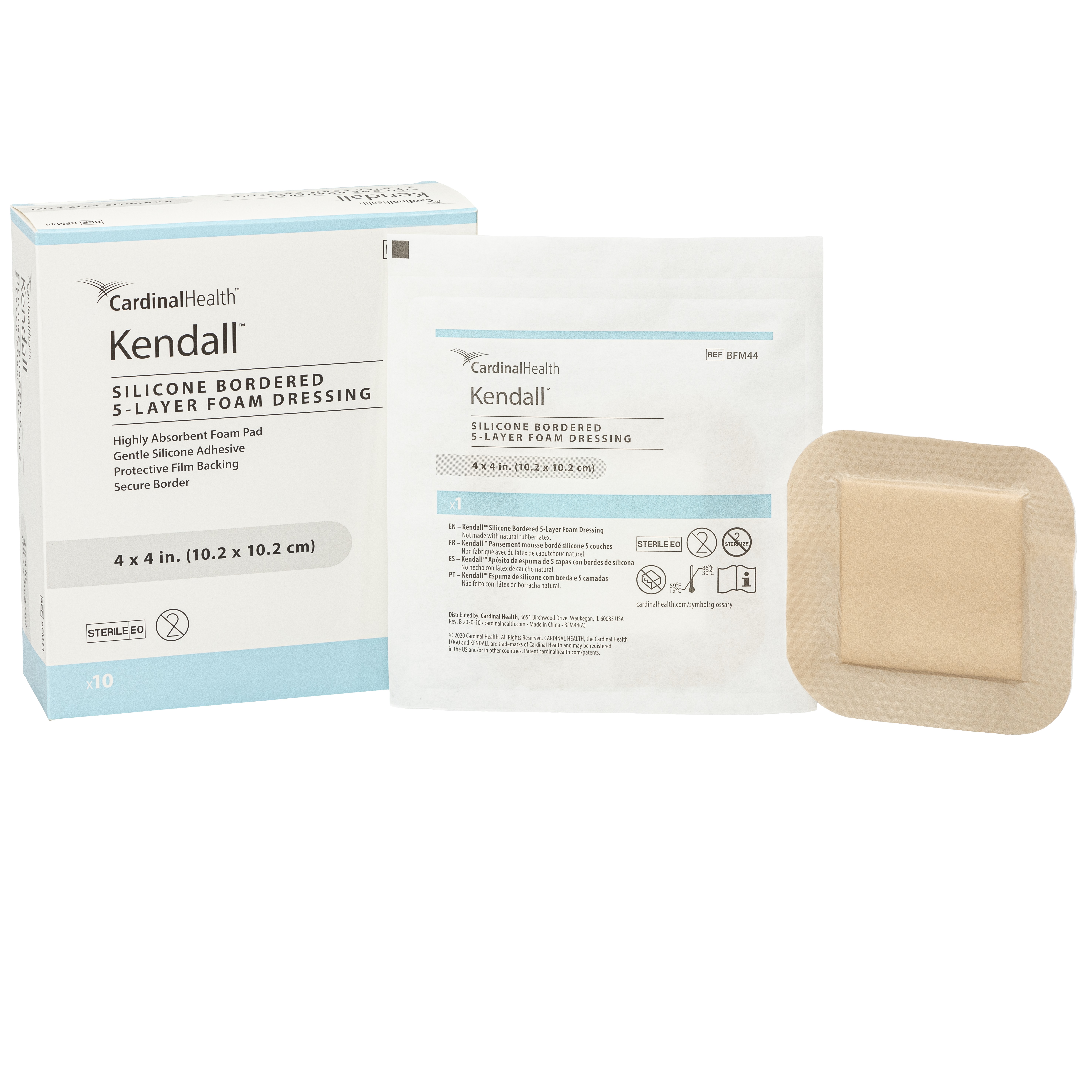Border Foam Dressing 6"X6" Sterile Gentle Silicone Adhesive & Protective Film W/ Secure Border