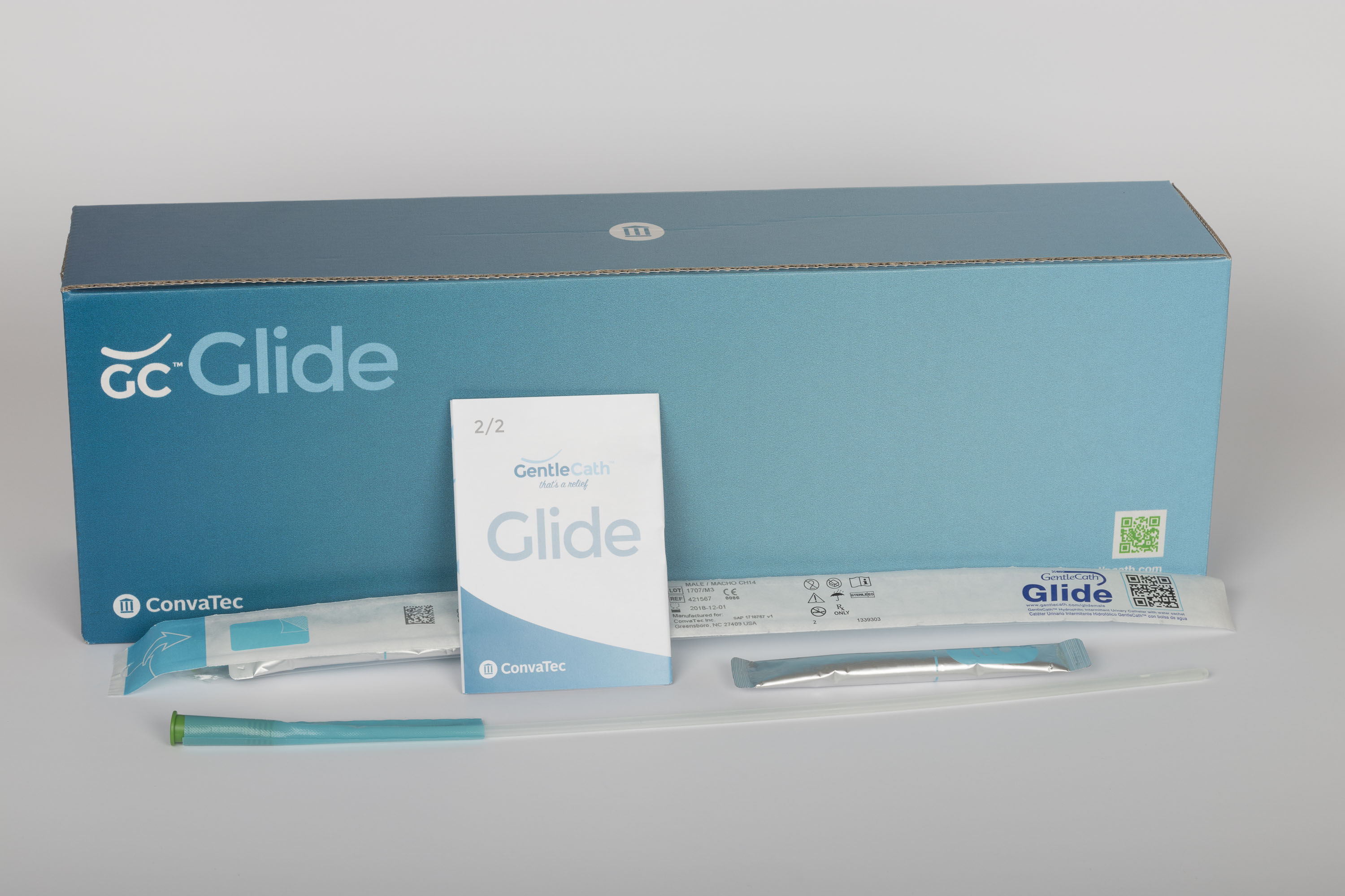 Gentlecath Glide Hydrophilic Intermittent Catheter, Male, 18fr, 16in, Straight