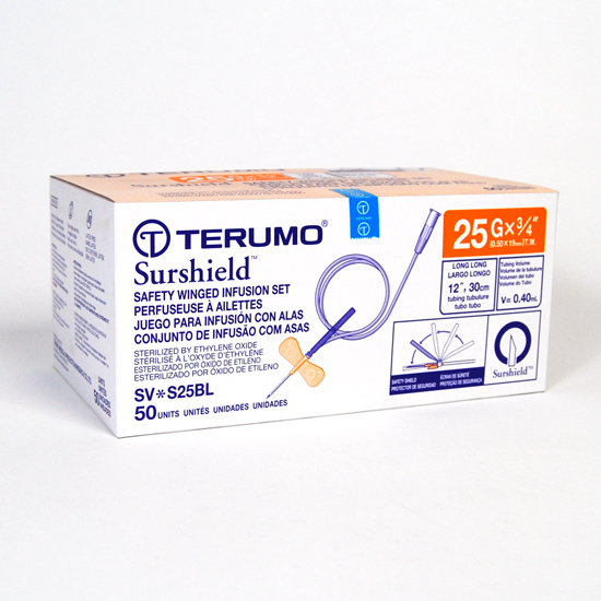 Winged Infusion Set, Size 25g X 3/4in 12 In Tubing, Thin Wall