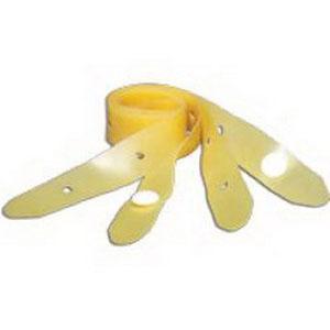 Tan Latex Leg Straps With Button Closure