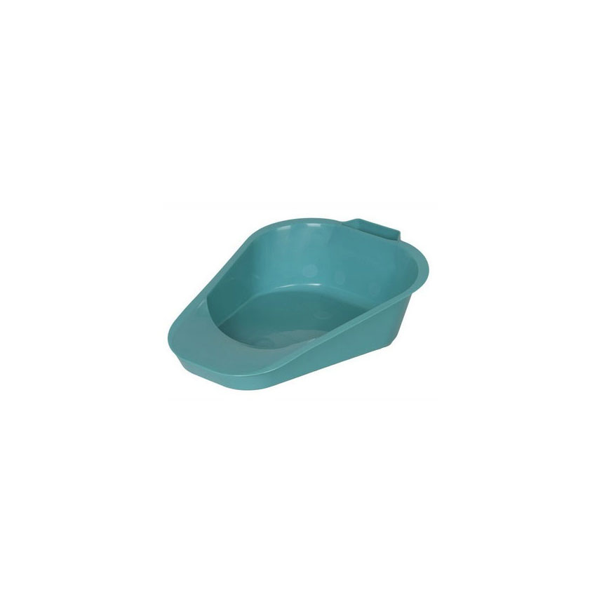 Bedpan Fracture/Female Slipper Pan 34oz 13"X8" Plastic Guard 3" Front 1" Back Turquoise