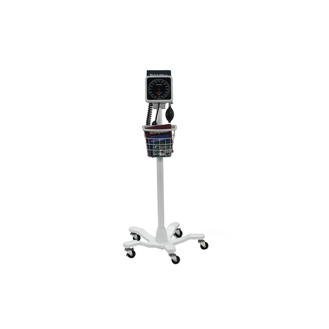 Welch Allyn Tycos Blood Pressure Unit Aneroid Dial Mobile Stand With Adult Cuff